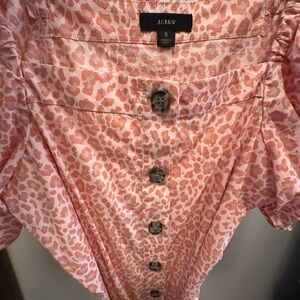 J. Crew Pink Leopard Print Women's Top